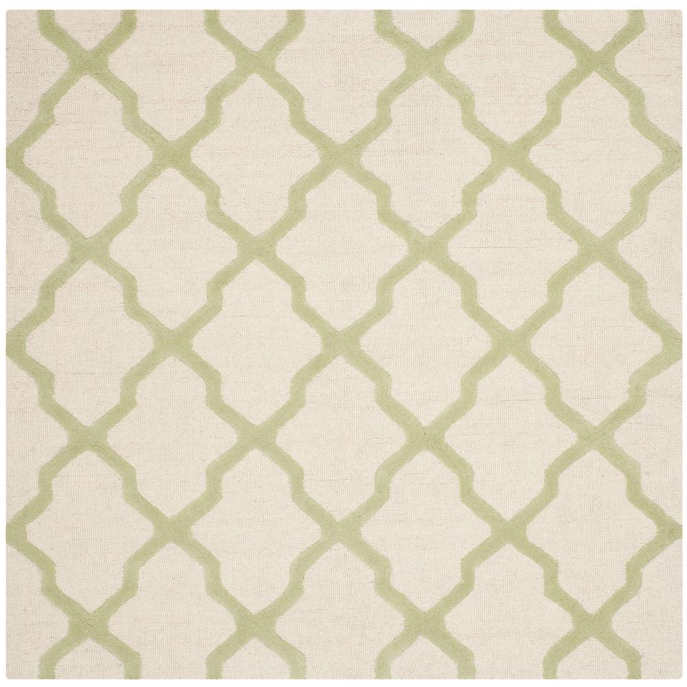CAMBRIDGE, IVORY / LIGHT GREEN, 6' X 6' Square, Area Rug, CAM121N-6SQ