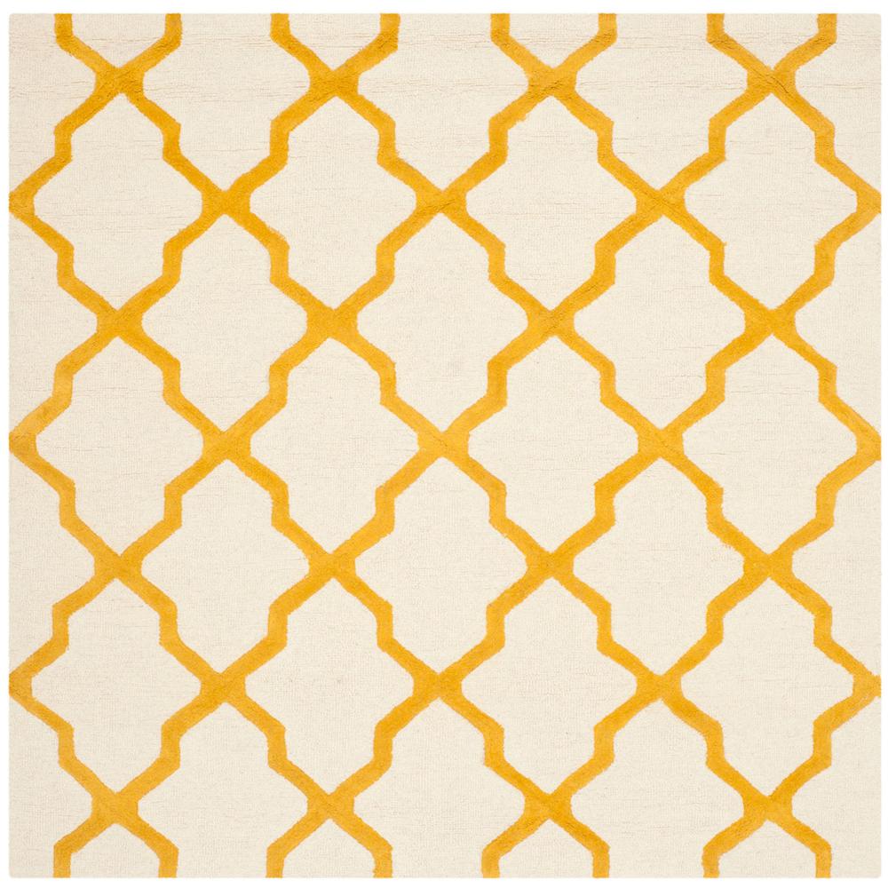 CAMBRIDGE, IVORY / GOLD, 4' X 4' Square, Area Rug