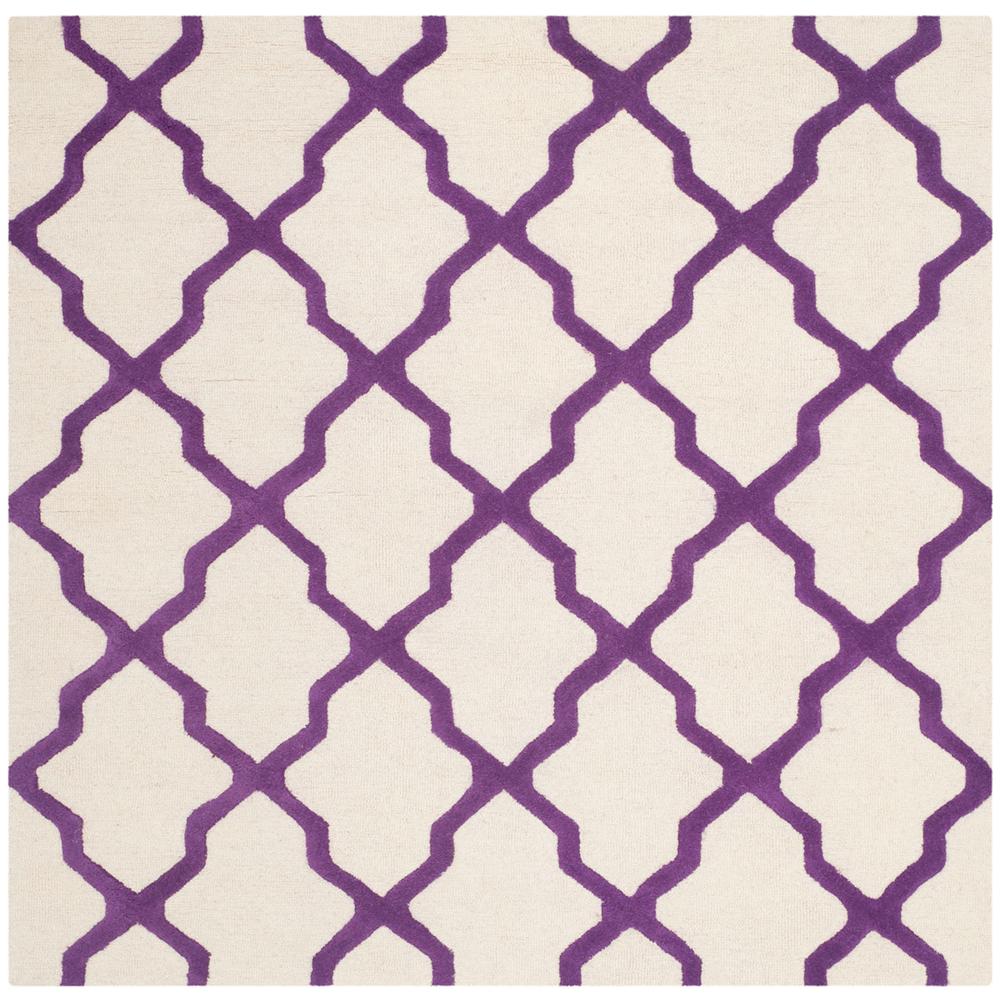 CAMBRIDGE, IVORY / PURPLE, 6' X 6' Square, Area Rug, CAM121V-6SQ