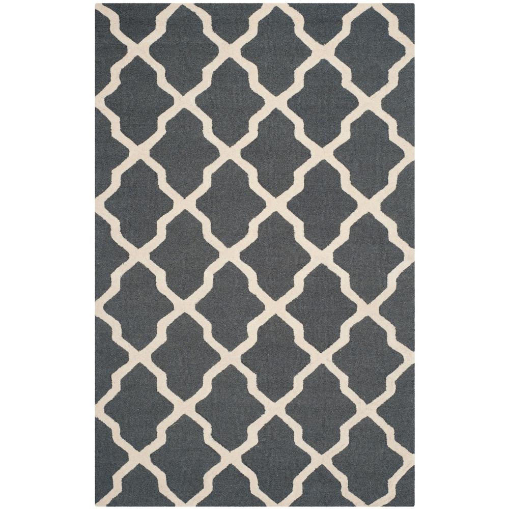 CAMBRIDGE, DARK GREY / IVORY, 5' X 8', Area Rug, CAM121X-5