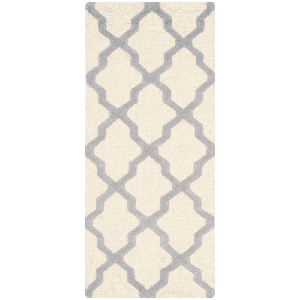 CAMBRIDGE, IVORY / SILVER, 2'-6" X 6', Area Rug, CAM121Y-26