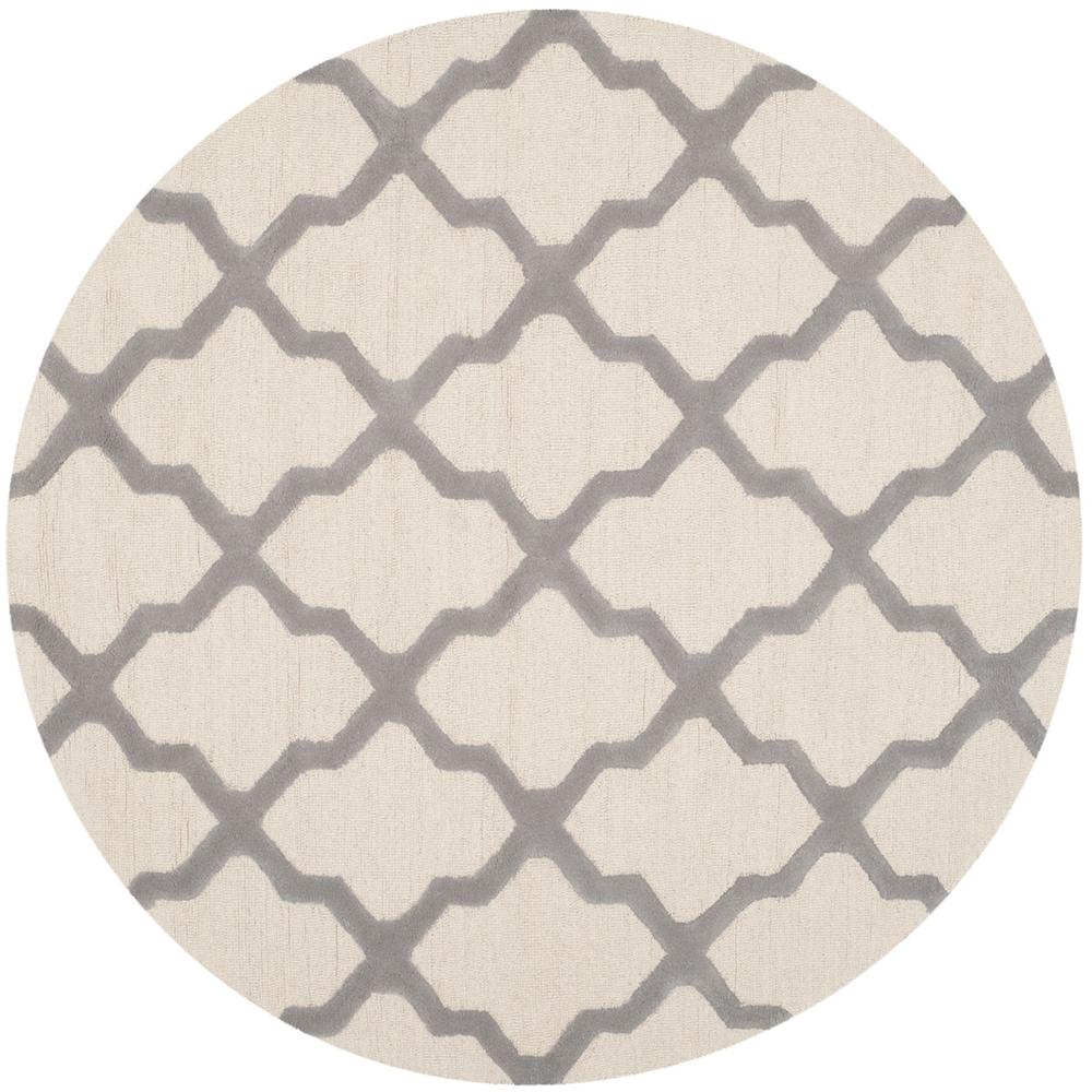 CAMBRIDGE, IVORY / SILVER, 6' X 6' Round, Area Rug, CAM121Y-6R