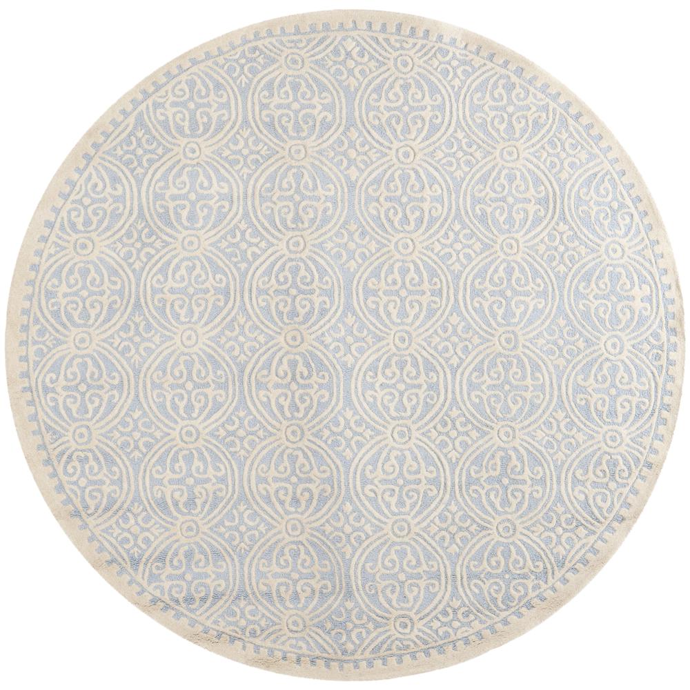 CAMBRIDGE, LIGHT BLUE / IVORY, 10' X 10' Round, Area Rug, CAM123A-10R