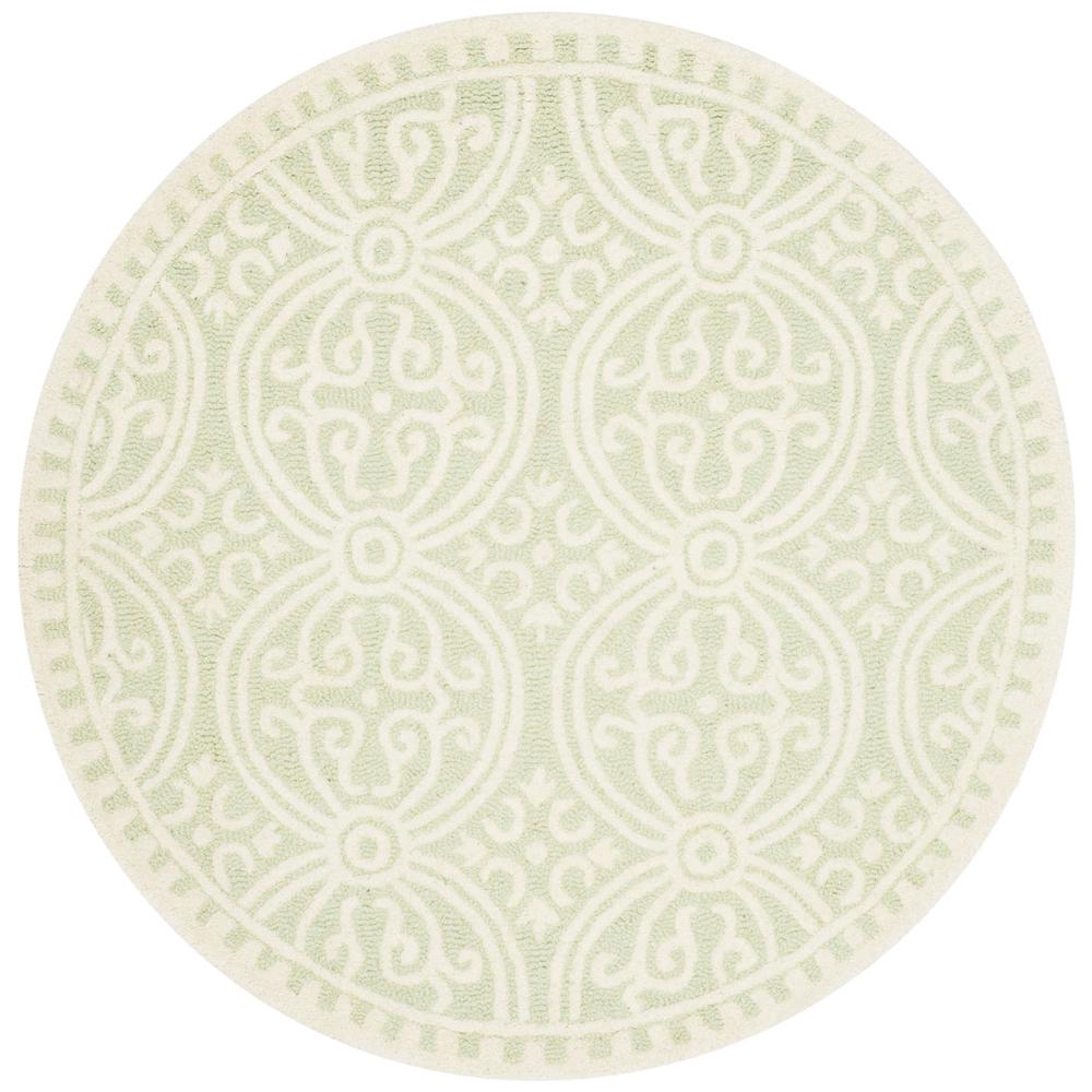 CAMBRIDGE, LIGHT GREEN / IVORY, 4' X 4' Round, Area Rug