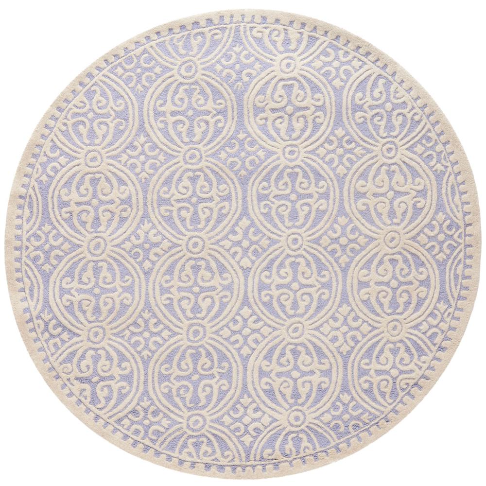 CAMBRIDGE, LAVANDER / IVORY, 4' X 4' Round, Area Rug
