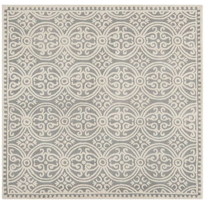 CAMBRIDGE, SILVER / IVORY, 9' X 9' Square, Area Rug