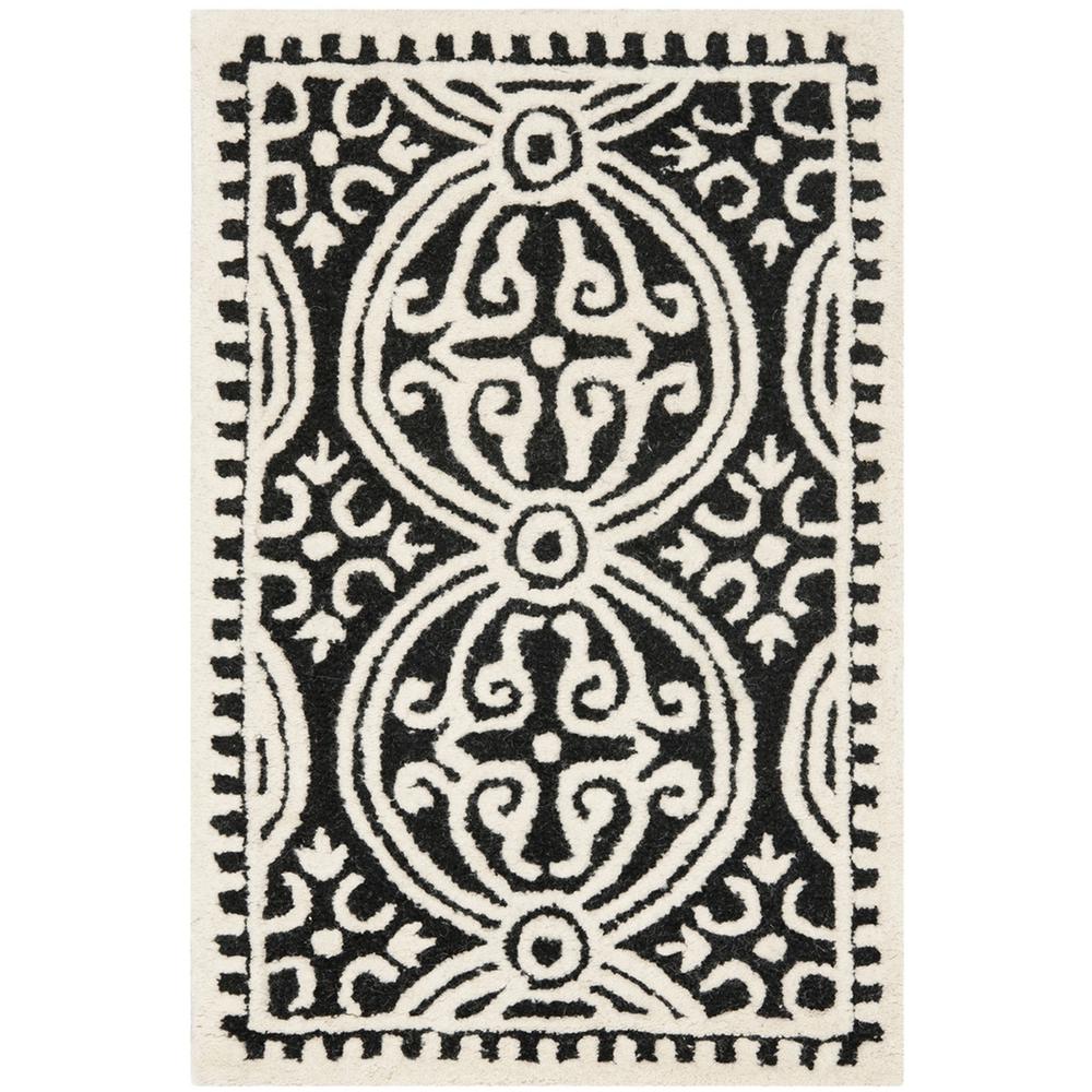 CAMBRIDGE, BLACK / IVORY, 2' X 3', Area Rug, CAM123E-2