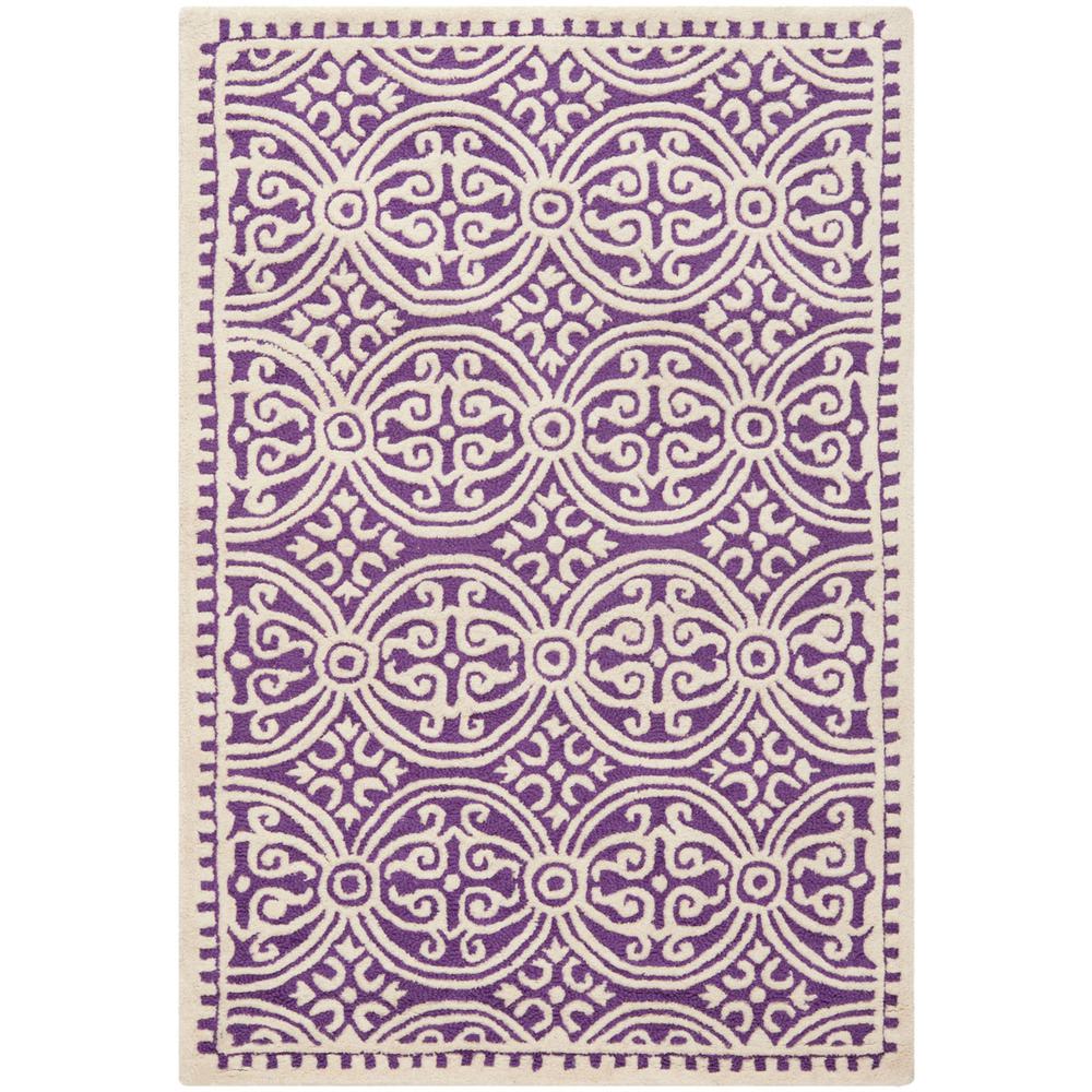 CAMBRIDGE, PURPLE / IVORY, 3' X 5', Area Rug, CAM123K-3