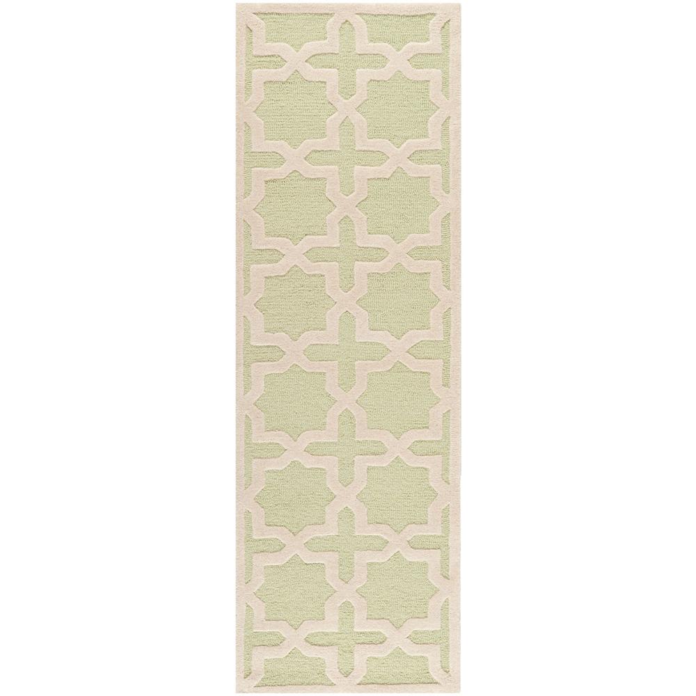 CAMBRIDGE, LIGHT GREEN / IVORY, 2'-6" X 6', Area Rug, CAM125B-26