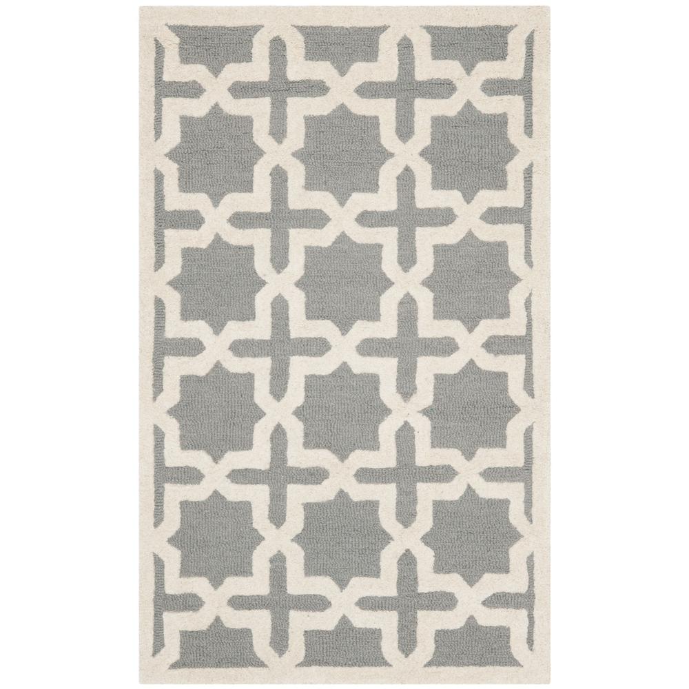 CAMBRIDGE, SILVER / IVORY, 2' X 3', Area Rug, CAM125D-2