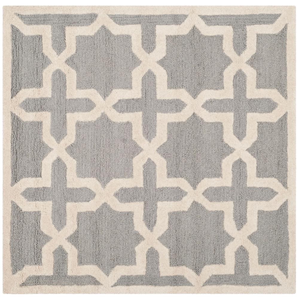 CAMBRIDGE, SILVER / IVORY, 4' X 4' Square, Area Rug, CAM125D-4SQ