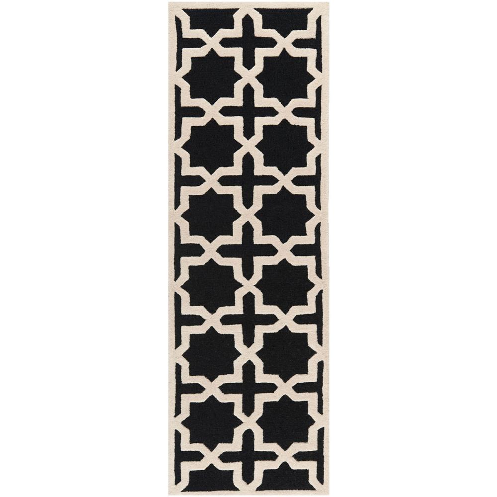 CAMBRIDGE, BLACK / IVORY, 2'-6" X 10', Area Rug, CAM125E-210