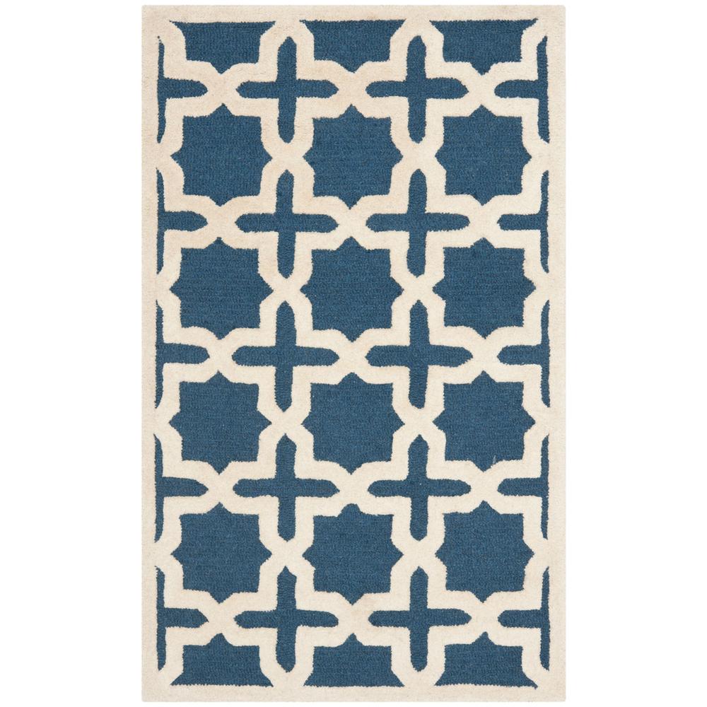 CAMBRIDGE, NAVY BLUE / IVORY, 2' X 3', Area Rug, CAM125G-2