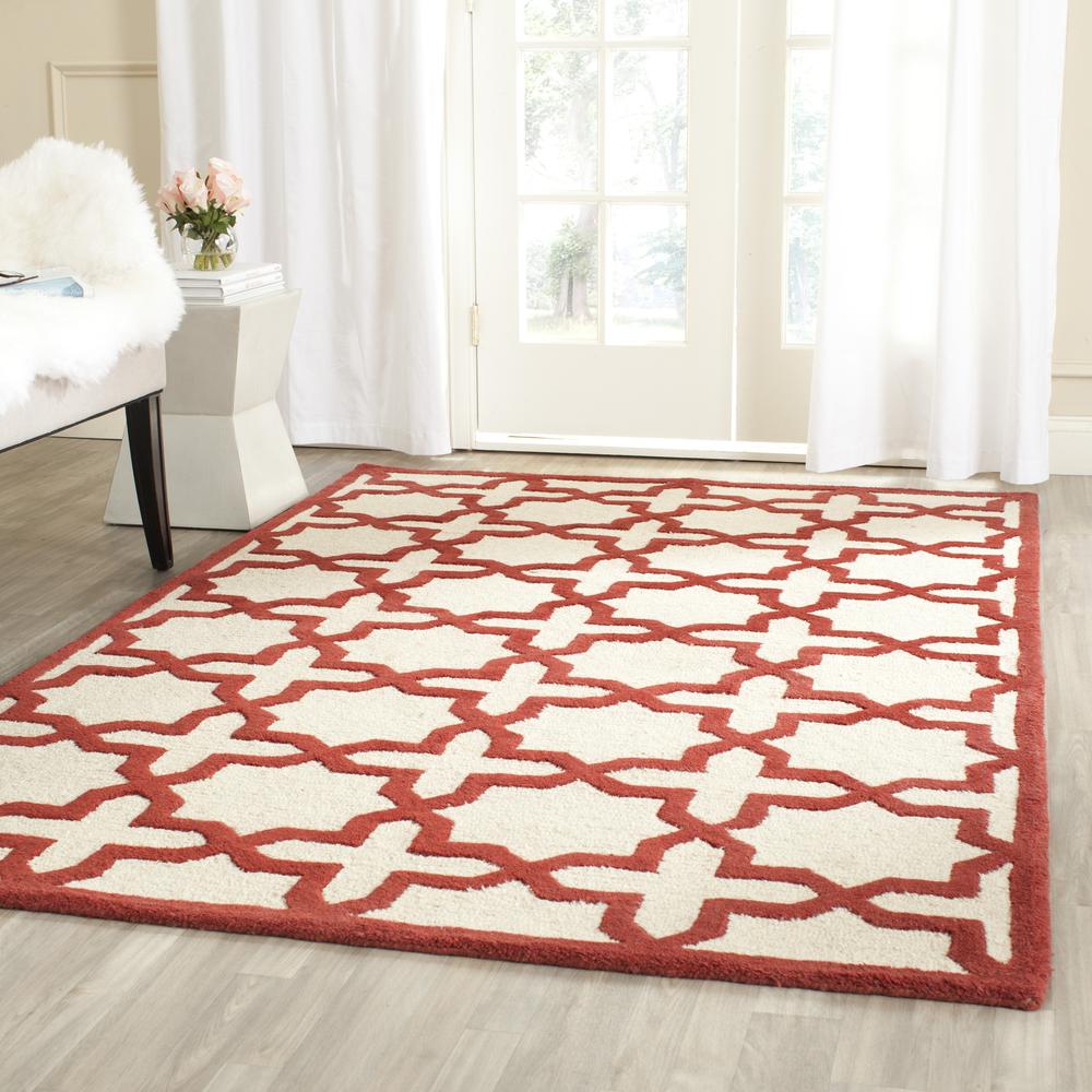 CAMBRIDGE, IVORY / RUST, 5' X 8', Area Rug, CAM125I-5