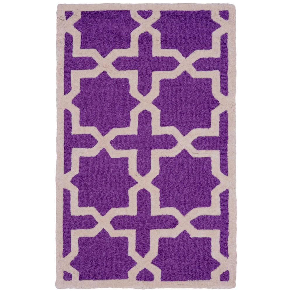 CAMBRIDGE, PURPLE / IVORY, 2' X 3', Area Rug, CAM125K-2