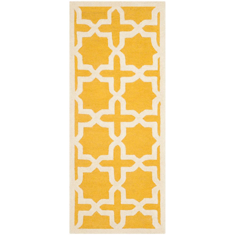 CAMBRIDGE, GOLD / IVORY, 2'-6" X 10', Area Rug, CAM125Q-210