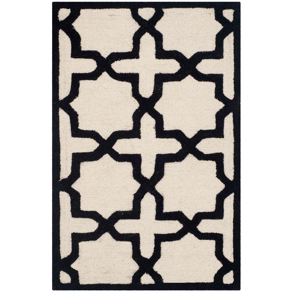 CAMBRIDGE, IVORY / BLACK, 2'-6" X 4', Area Rug, CAM125W-24