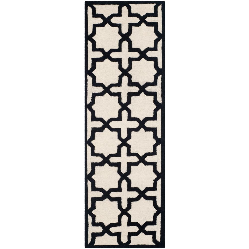 CAMBRIDGE, IVORY / BLACK, 2'-6" X 8', Area Rug, CAM125W-28