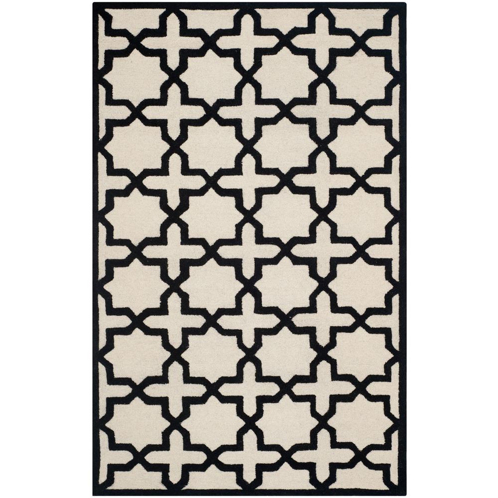 CAMBRIDGE, IVORY / BLACK, 5' X 8', Area Rug, CAM125W-5