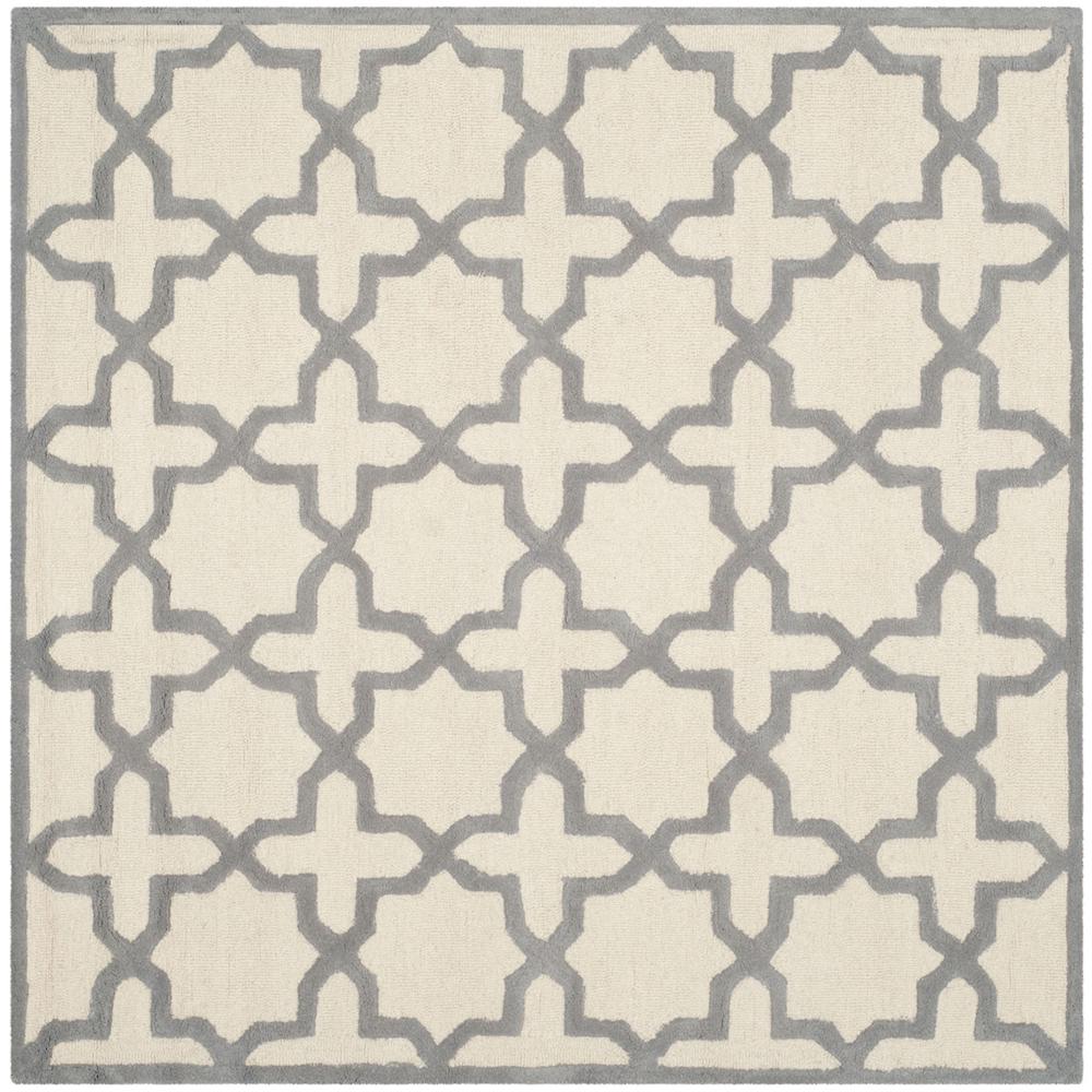 CAMBRIDGE, IVORY / SILVER, 6' X 6' Square, Area Rug, CAM125Y-6SQ