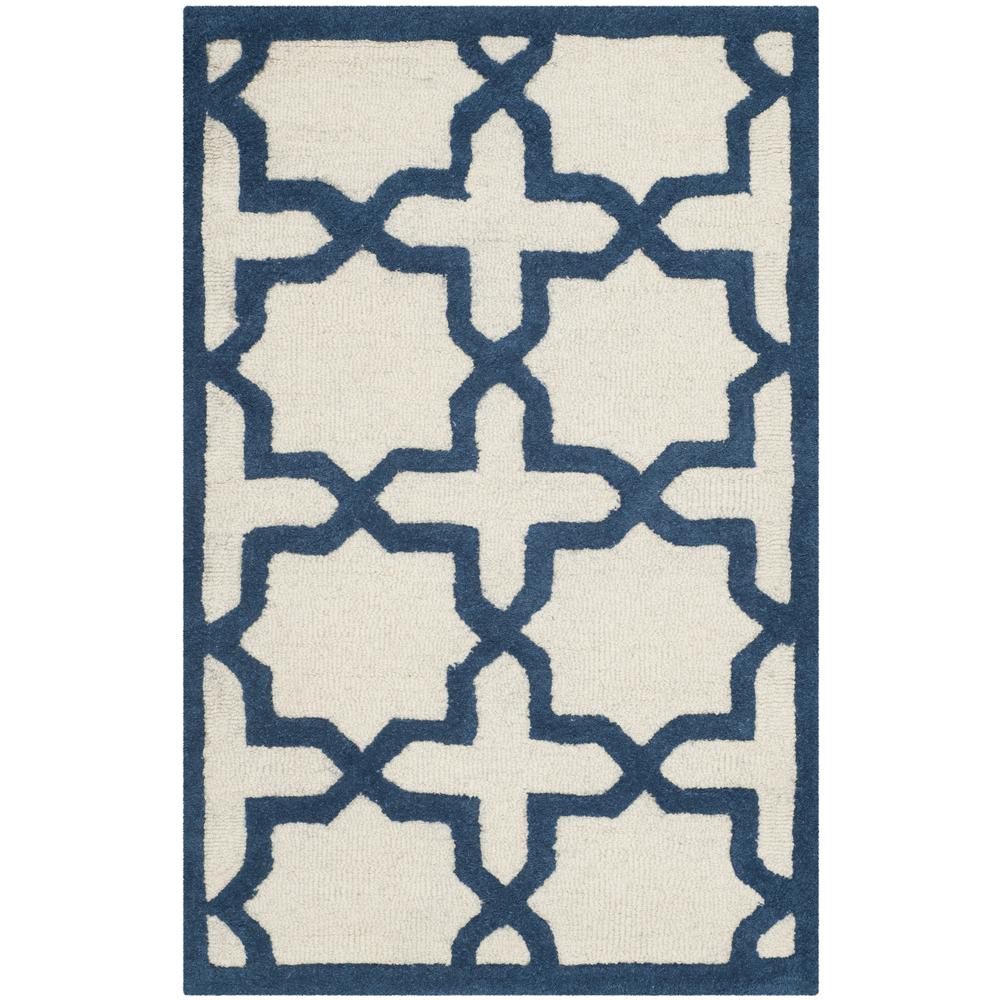 CAMBRIDGE, IVORY / NAVY, 2'-6" X 4', Area Rug, CAM125Z-24