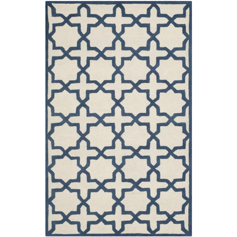 CAMBRIDGE, IVORY / NAVY, 5' X 8', Area Rug, CAM125Z-5