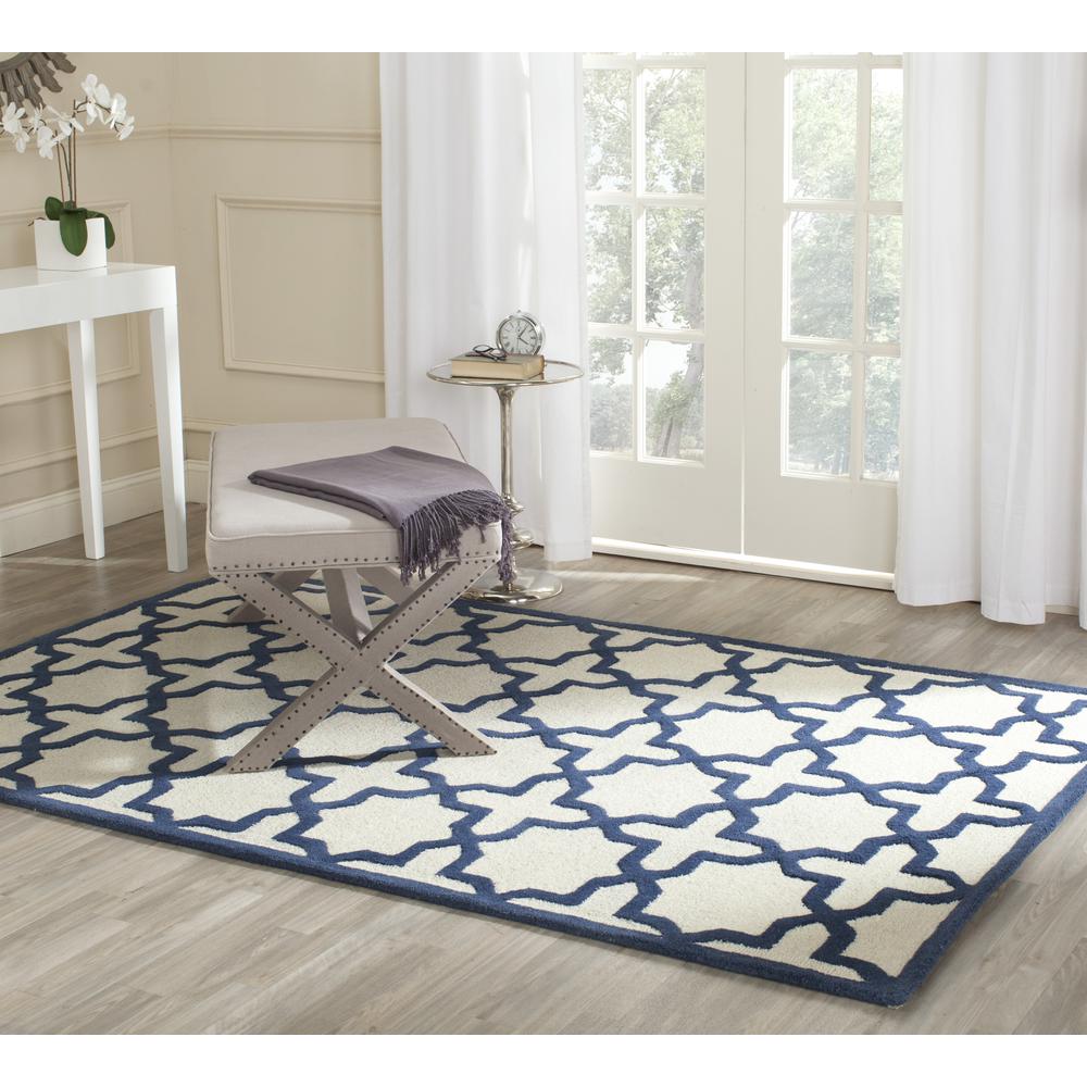 CAMBRIDGE, IVORY / NAVY, 5' X 8', Area Rug, CAM125Z-5