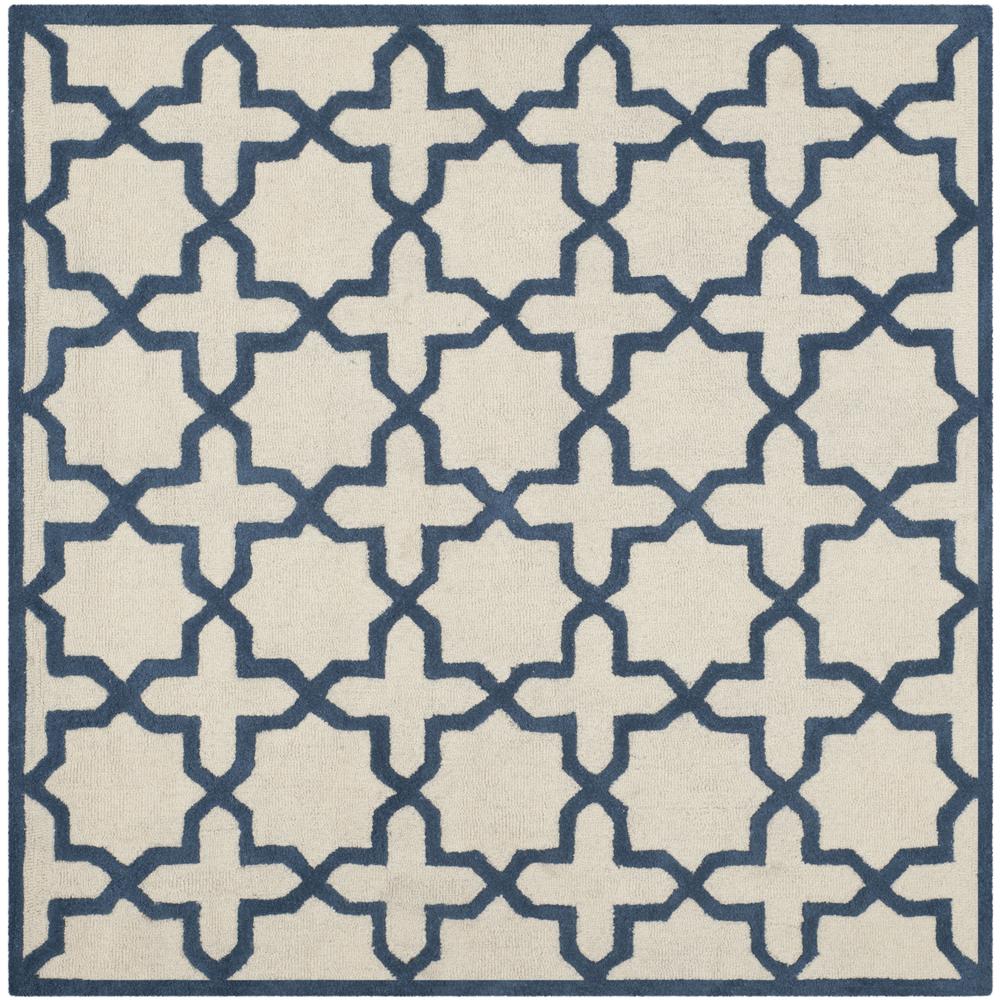 CAMBRIDGE, IVORY / NAVY, 6' X 6' Square, Area Rug, CAM125Z-6SQ