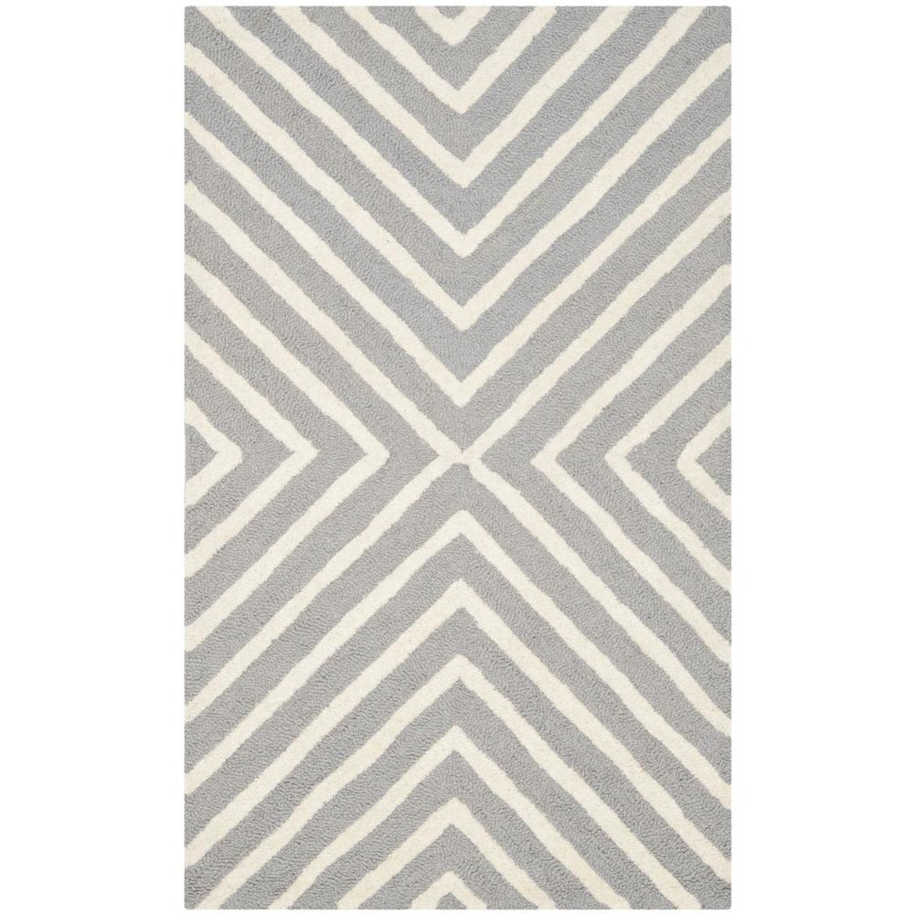 CAMBRIDGE, SILVER / IVORY, 3' X 5', Area Rug, CAM129D-3
