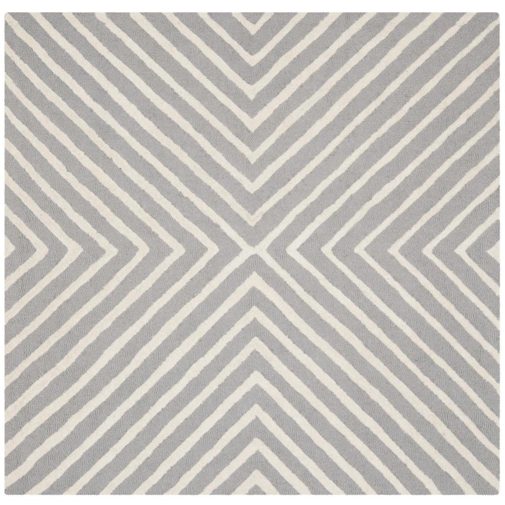 CAMBRIDGE, SILVER / IVORY, 10' X 10' Square, Area Rug, CAM129D-10SQ