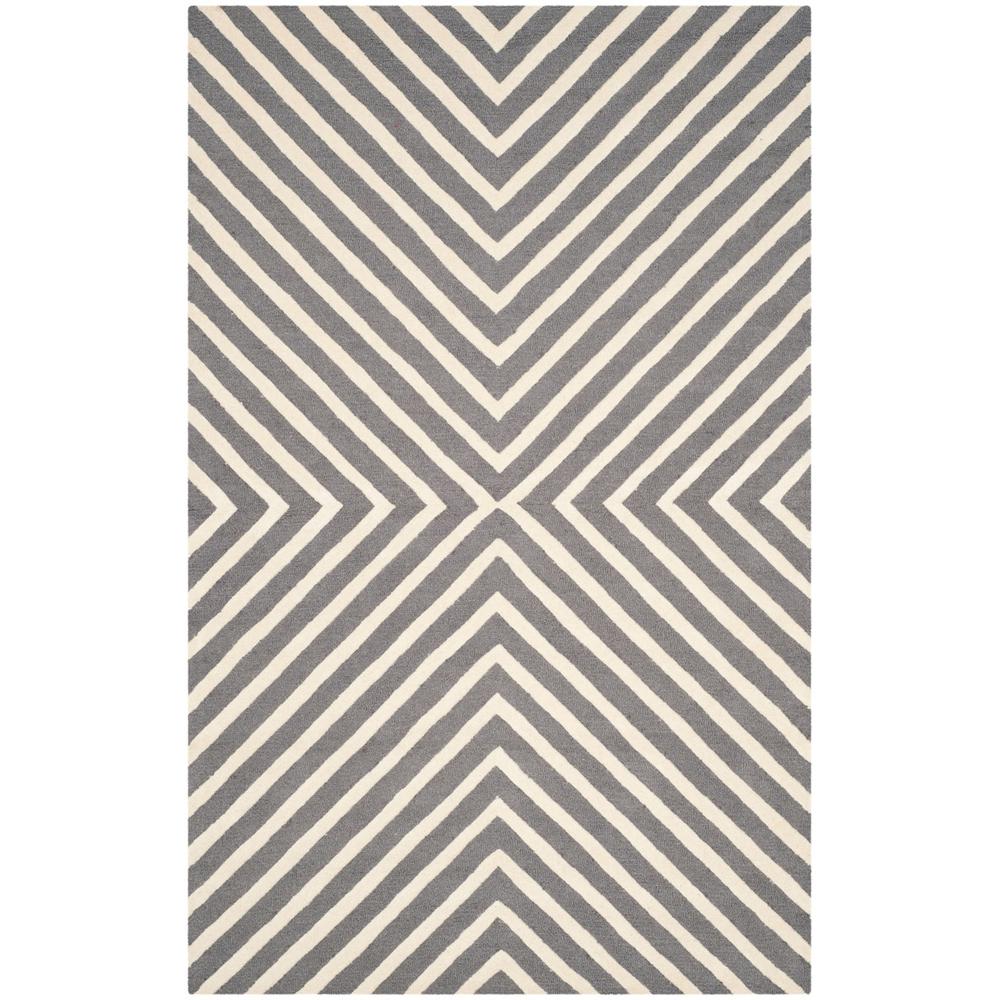 CAMBRIDGE, DARK GREY / IVORY, 5' X 8', Area Rug, CAM129X-5