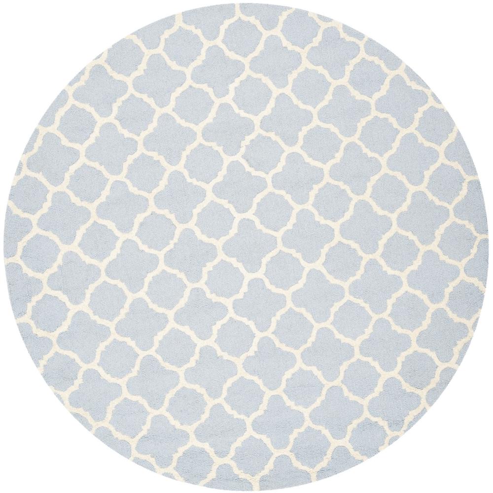 CAMBRIDGE, LIGHT BLUE / IVORY, 4' X 4' Round, Area Rug, CAM130A-4R