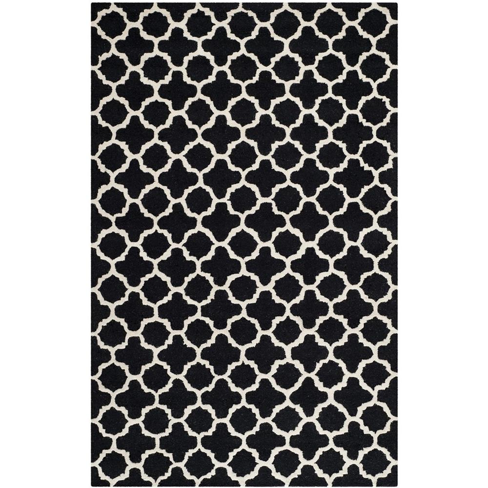 CAMBRIDGE, BLACK / IVORY, 5' X 8', Area Rug, CAM130E-5