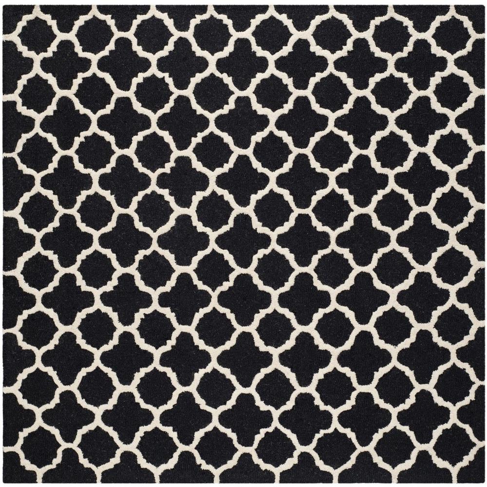CAMBRIDGE, BLACK / IVORY, 6' X 6' Square, Area Rug, CAM130E-6SQ