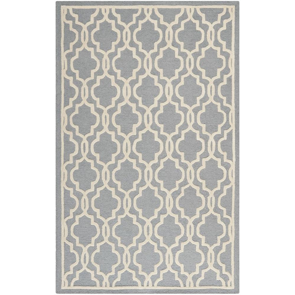CAMBRIDGE, SILVER / IVORY, 5' X 8', Area Rug, CAM131D-5