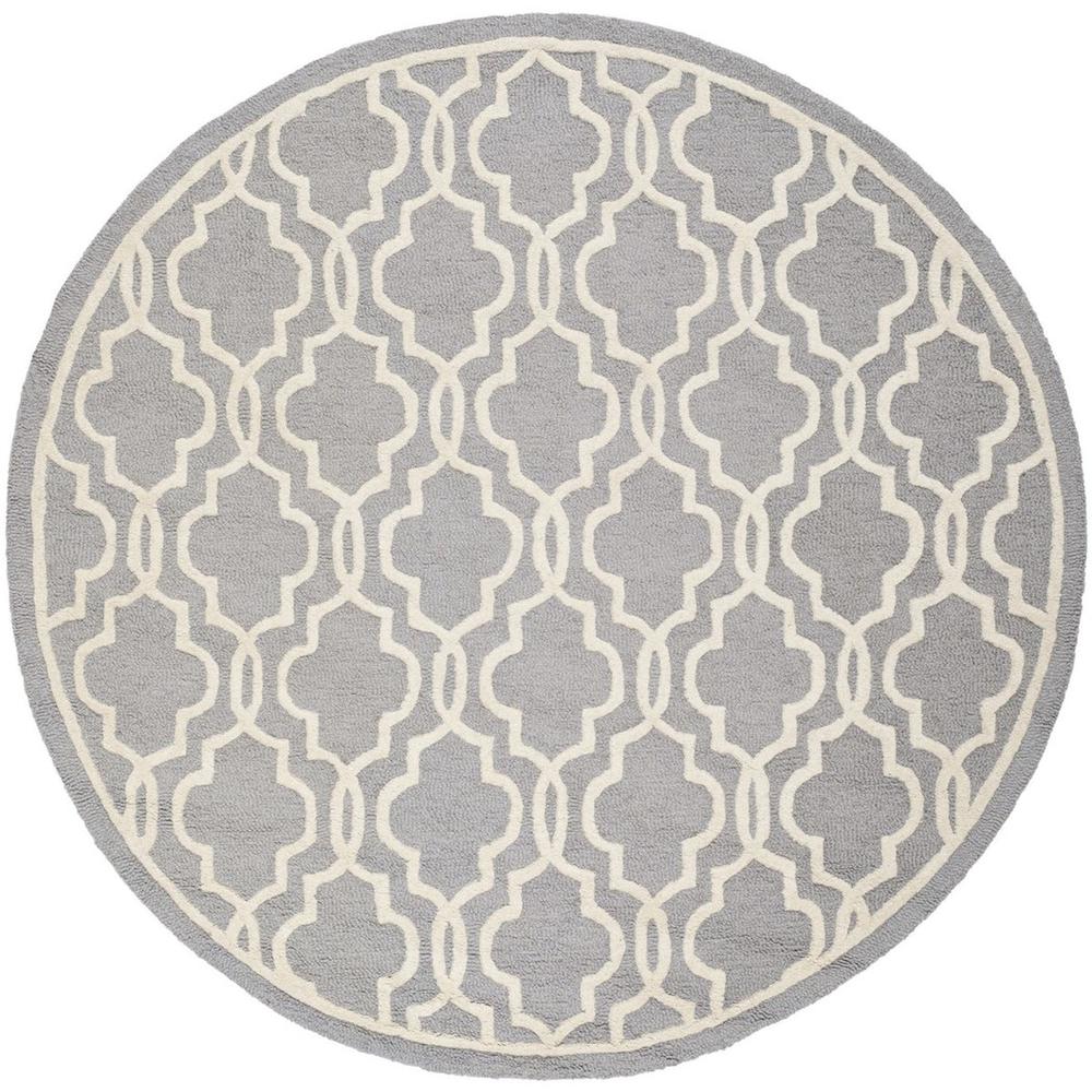 CAMBRIDGE, SILVER / IVORY, 6' X 6' Round, Area Rug, CAM131D-6R