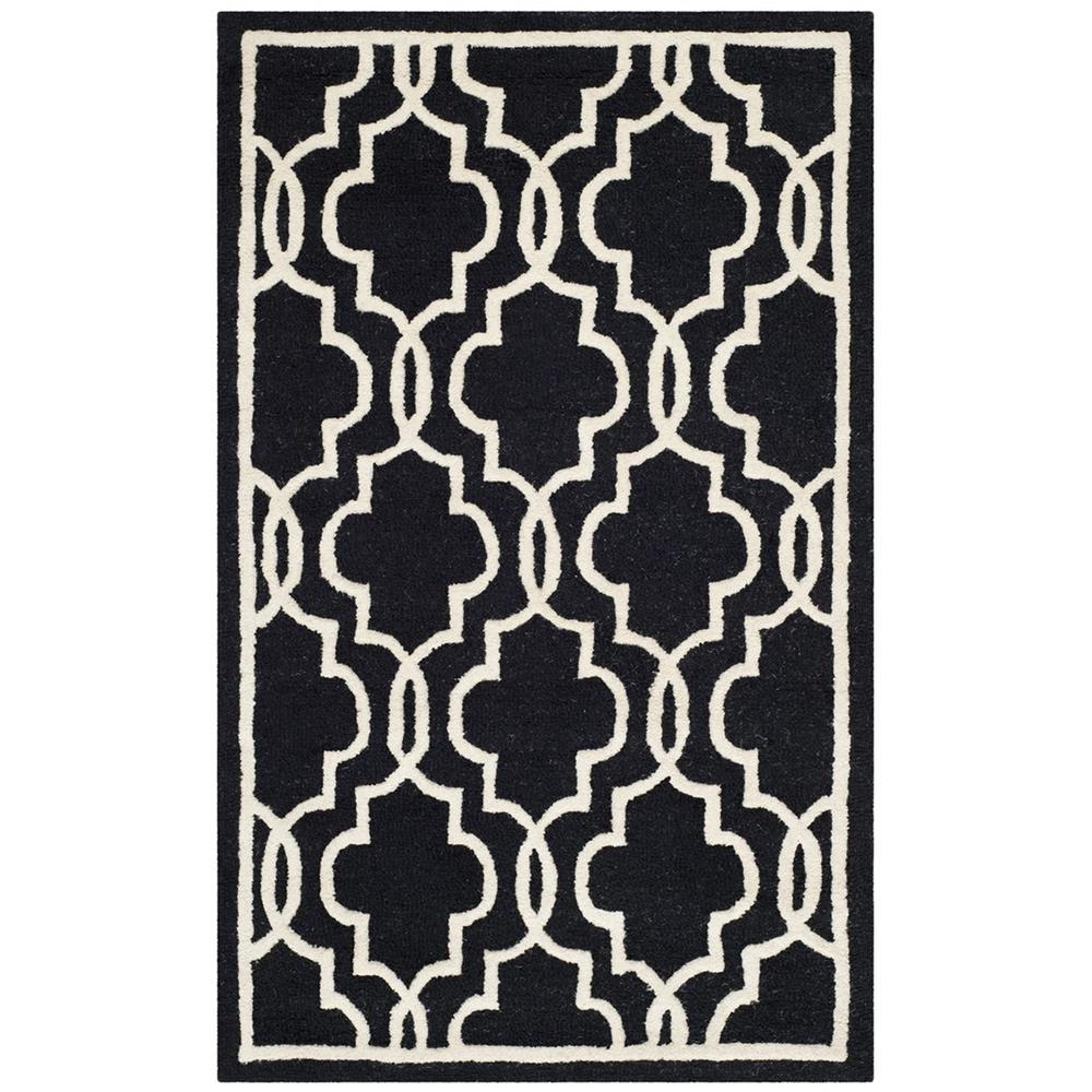 CAMBRIDGE, BLACK / IVORY, 3' X 5', Area Rug, CAM131E-3