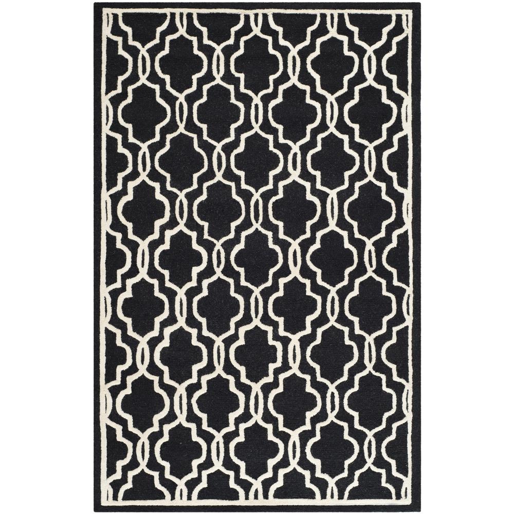CAMBRIDGE, BLACK / IVORY, 4' X 6', Area Rug, CAM131E-4