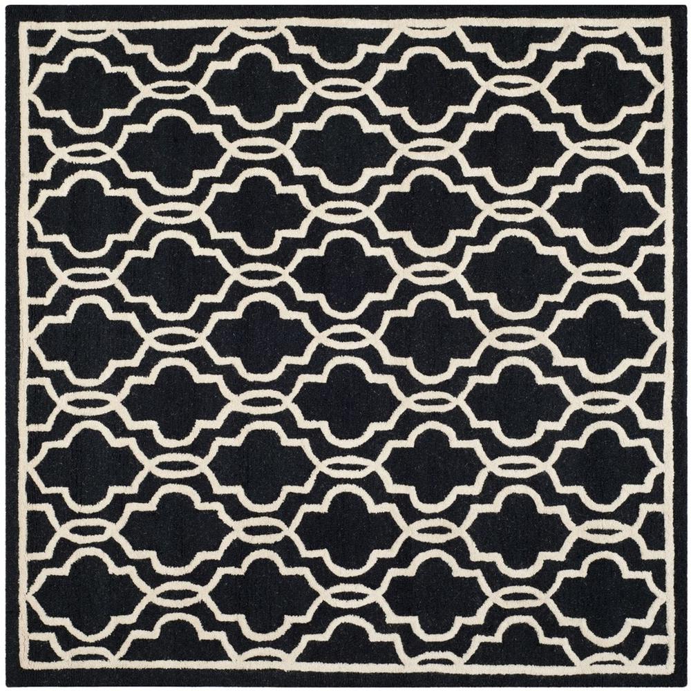 CAMBRIDGE, BLACK / IVORY, 6' X 6' Square, Area Rug, CAM131E-6SQ