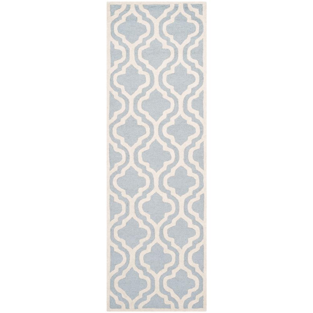CAMBRIDGE, LIGHT BLUE / IVORY, 2'-6" X 10', Area Rug, CAM132A-210