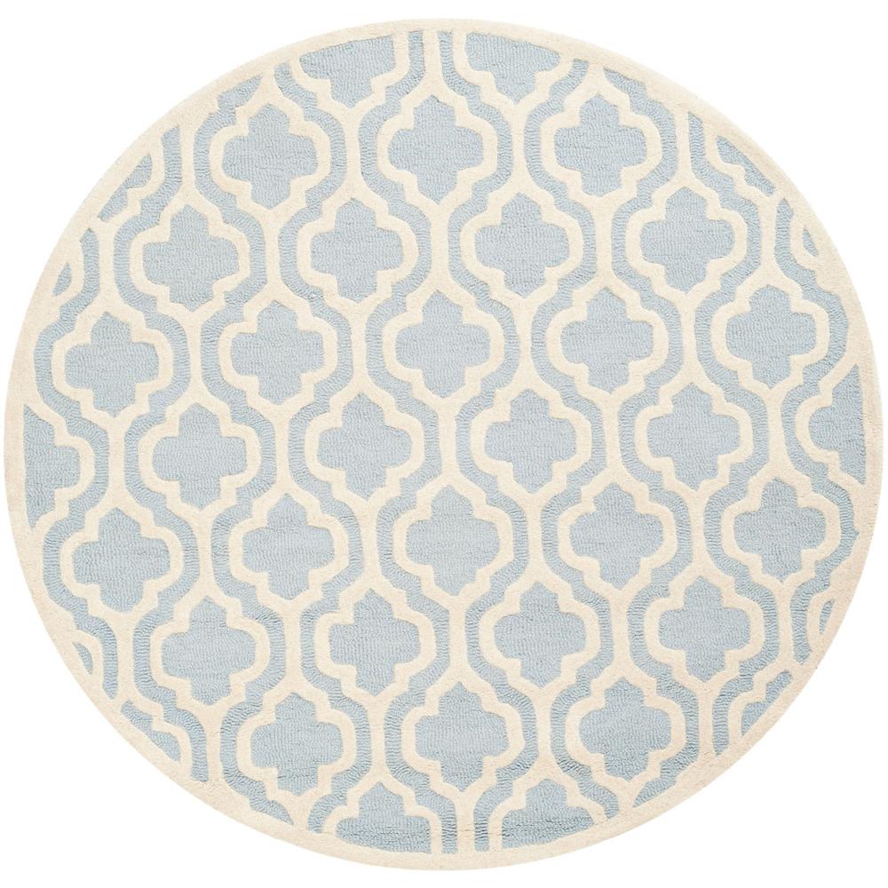 CAMBRIDGE, LIGHT BLUE / IVORY, 6' X 6' Round, Area Rug, CAM132A-6R
