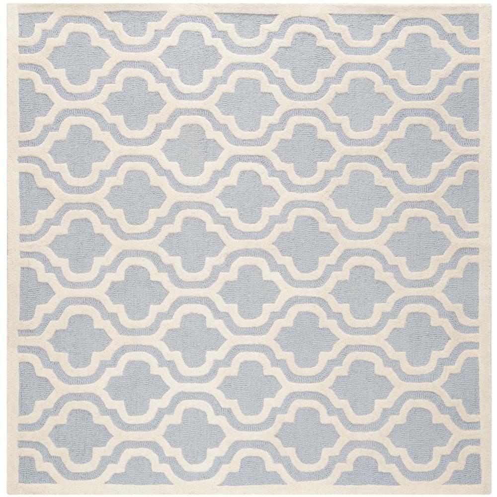 CAMBRIDGE, LIGHT BLUE / IVORY, 6' X 6' Square, Area Rug, CAM132A-6SQ