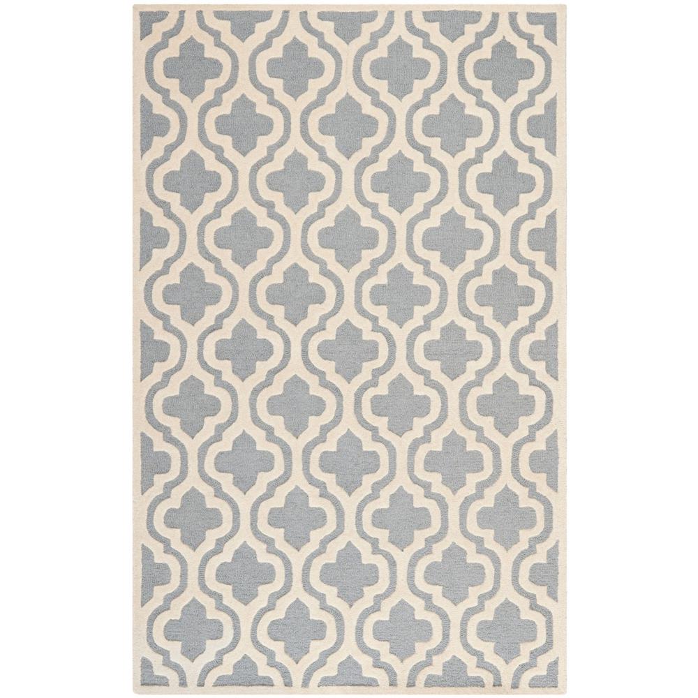 CAMBRIDGE, SILVER / IVORY, 5' X 8', Area Rug, CAM132D-5