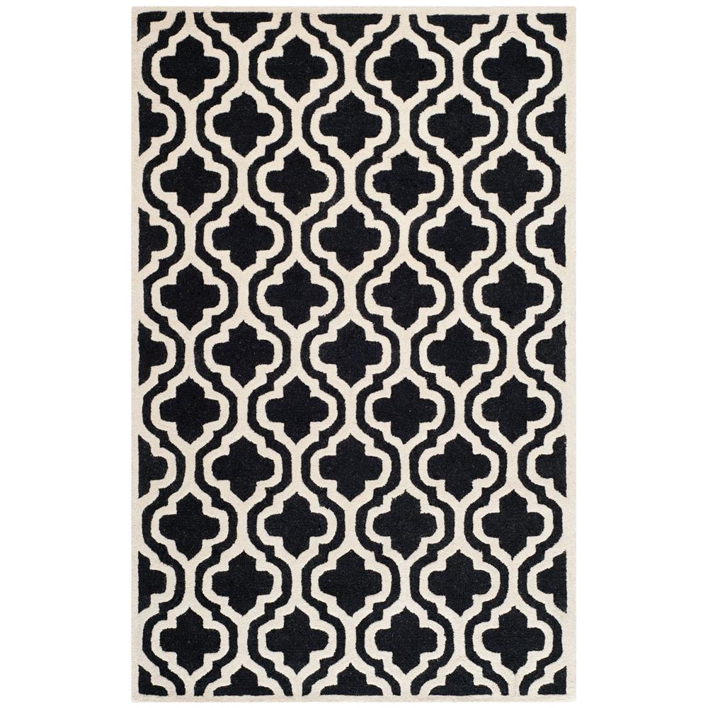 CAMBRIDGE, BLACK / IVORY, 5' X 8', Area Rug, CAM132E-5