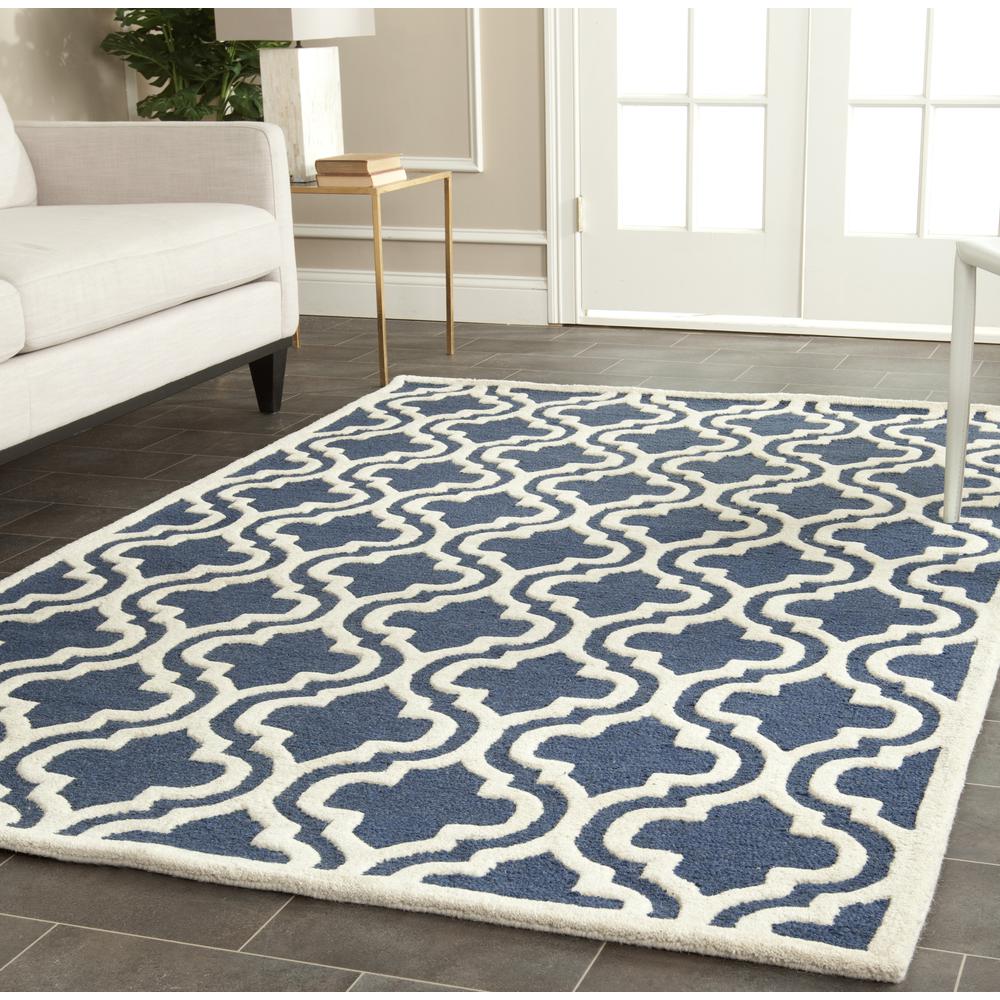 CAMBRIDGE, NAVY / IVORY, 5' X 8', Area Rug, CAM132G-5