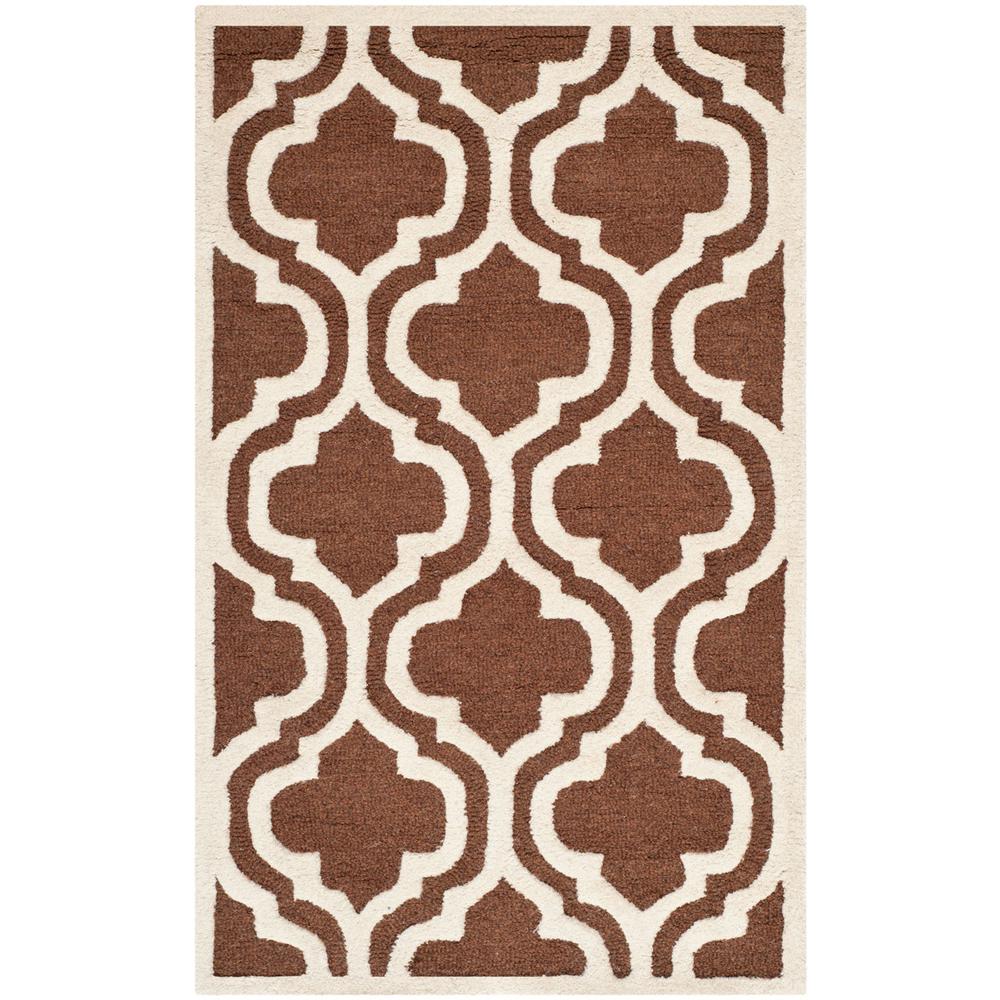 CAMBRIDGE, DARK BROWN / IVORY, 2' X 3', Area Rug, CAM132H-2
