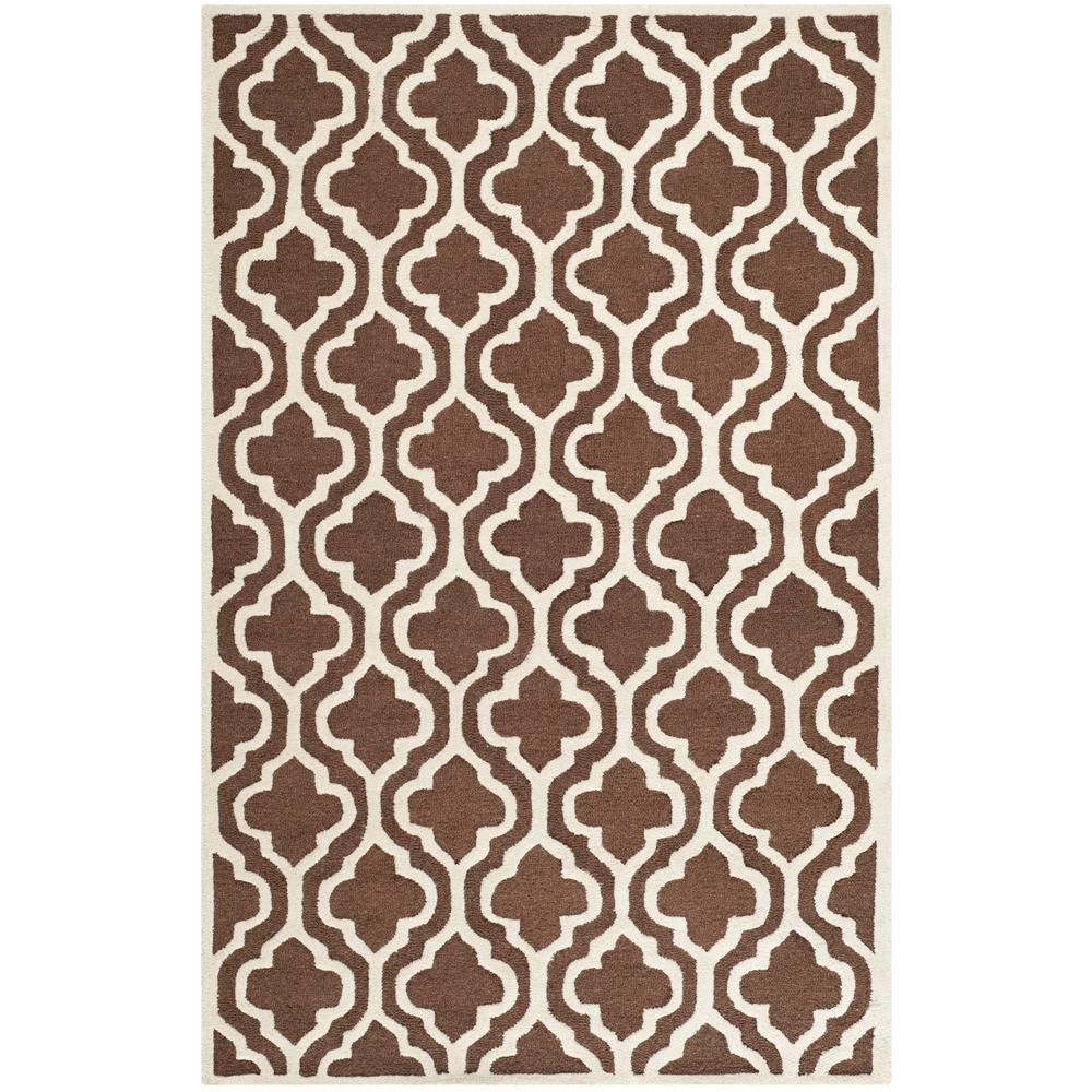 CAMBRIDGE, DARK BROWN / IVORY, 5' X 8', Area Rug, CAM132H-5