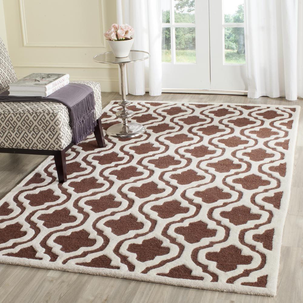 CAMBRIDGE, DARK BROWN / IVORY, 5' X 8', Area Rug, CAM132H-5