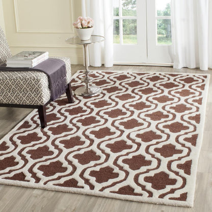 CAMBRIDGE, DARK BROWN / IVORY, 5' X 8', Area Rug, CAM132H-5