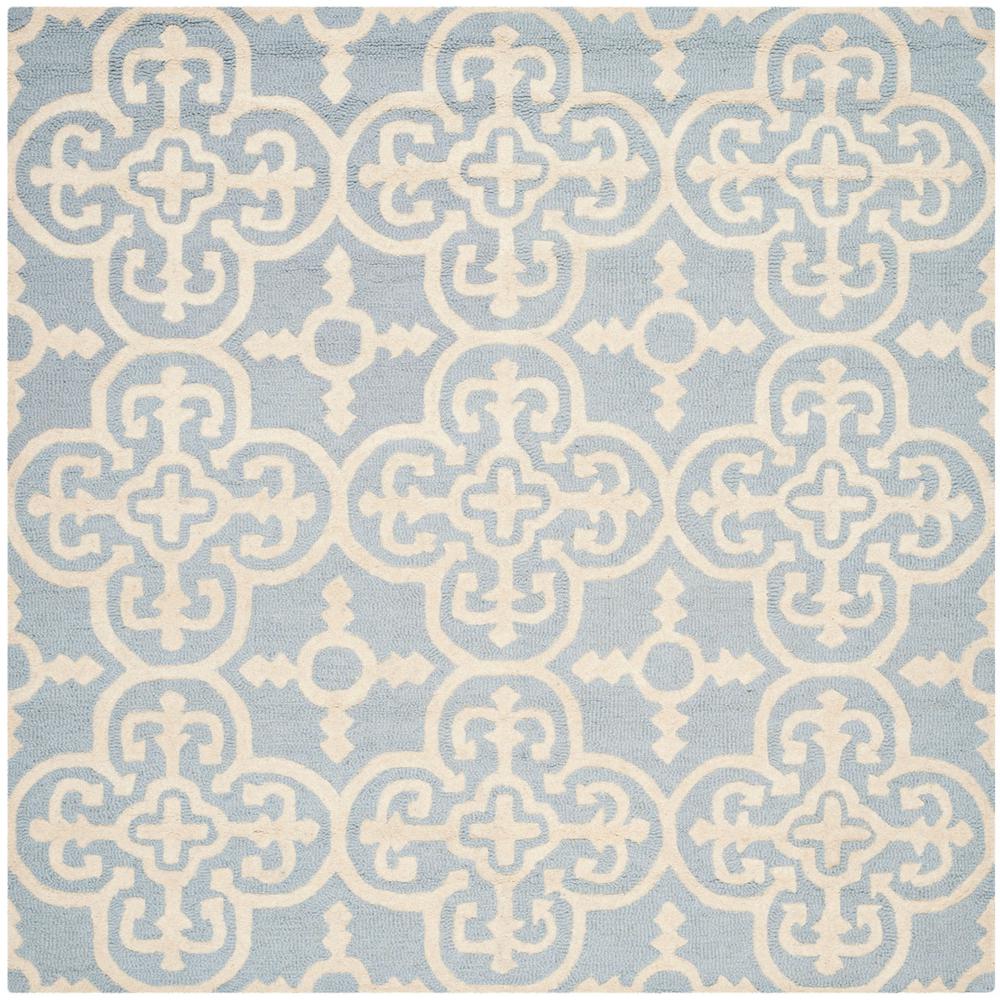 CAMBRIDGE, LIGHT BLUE / IVORY, 6' X 6' Square, Area Rug, CAM133A-6SQ